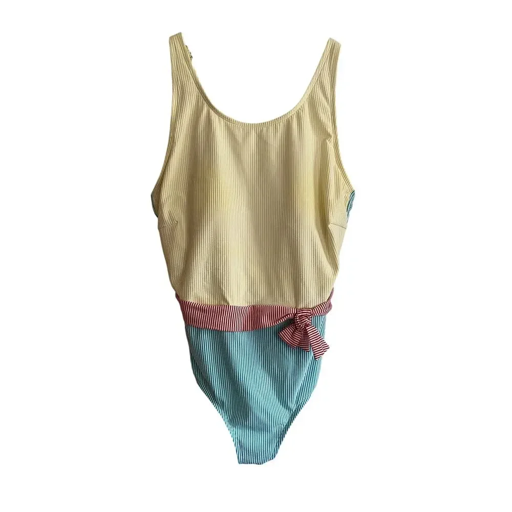 Lands' End Seersucker Striped Bathing Suit - Picture 2 of 10